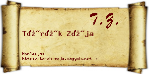 Török Zója névjegykártya