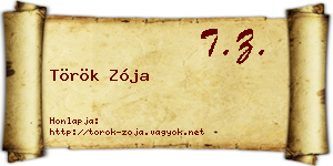 Török Zója névjegykártya